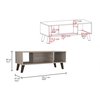 Tuhome Cincinatti Z Coffee Table, Two Open Shelves, Four Legs, Light Gray MLZ7901